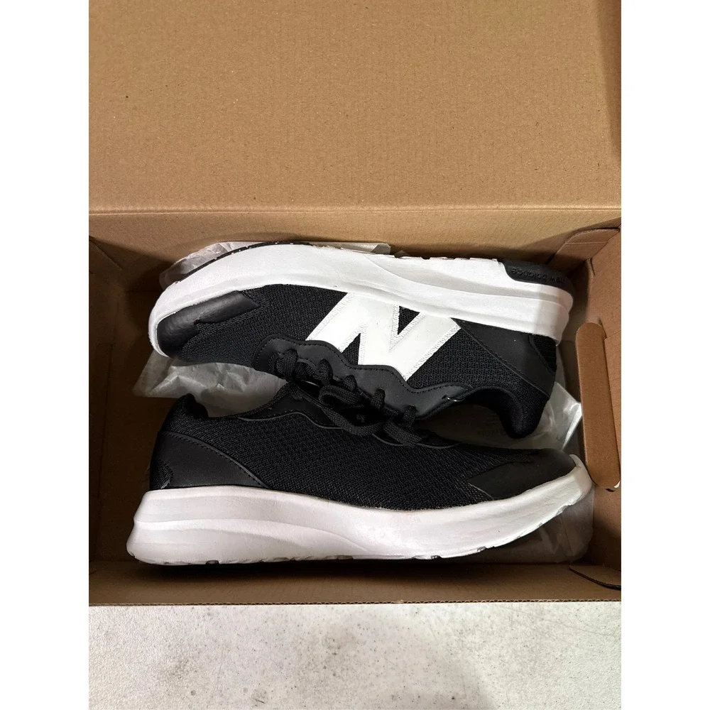 New Balance 578 V1 Boys' Running Shoes - Black/White, Size 3.5W